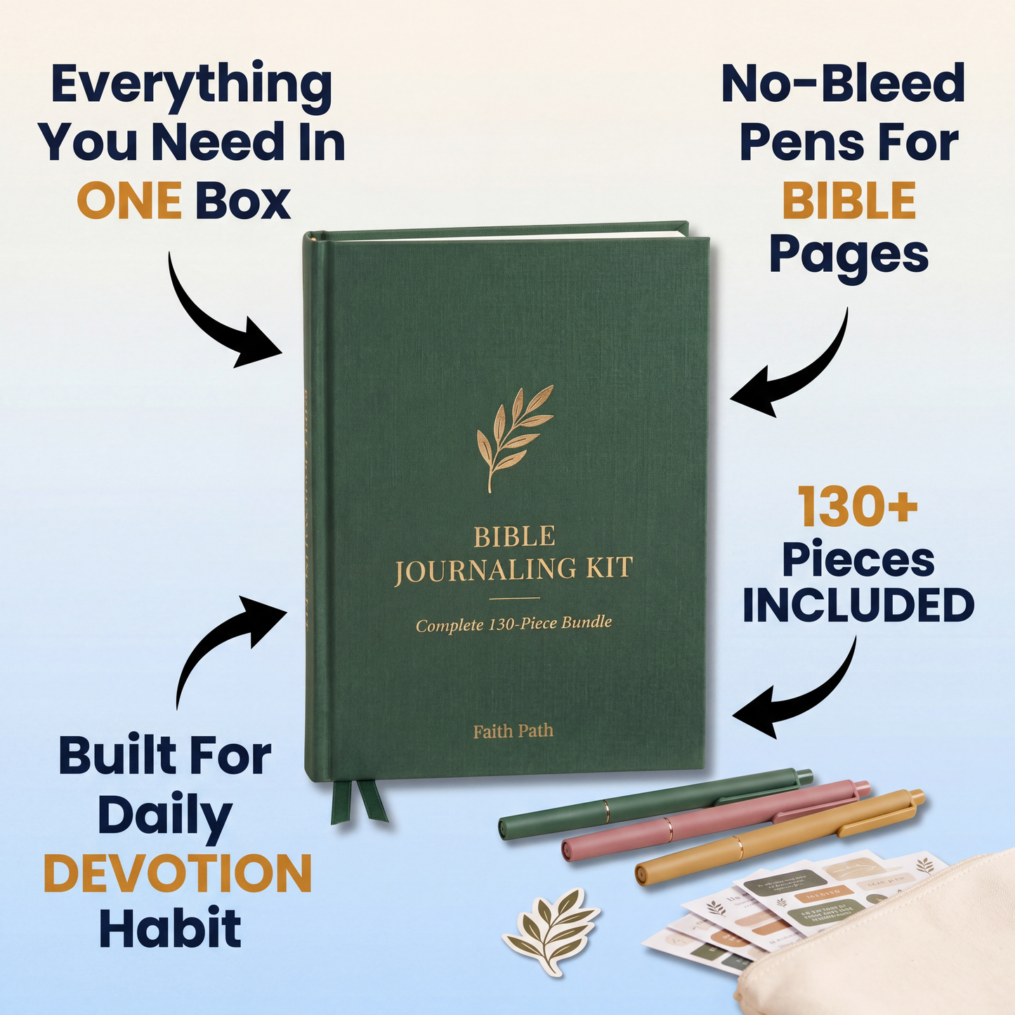 Bible Journaling Kit — Complete 130-Piece Bundle