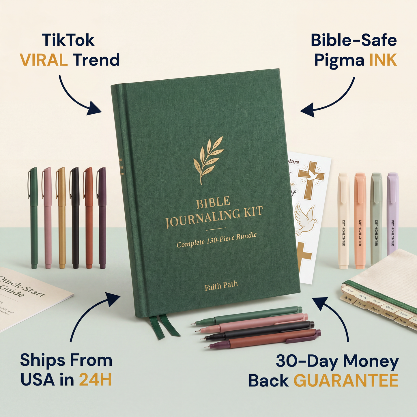 Bible Journaling Kit — Complete 130-Piece Bundle