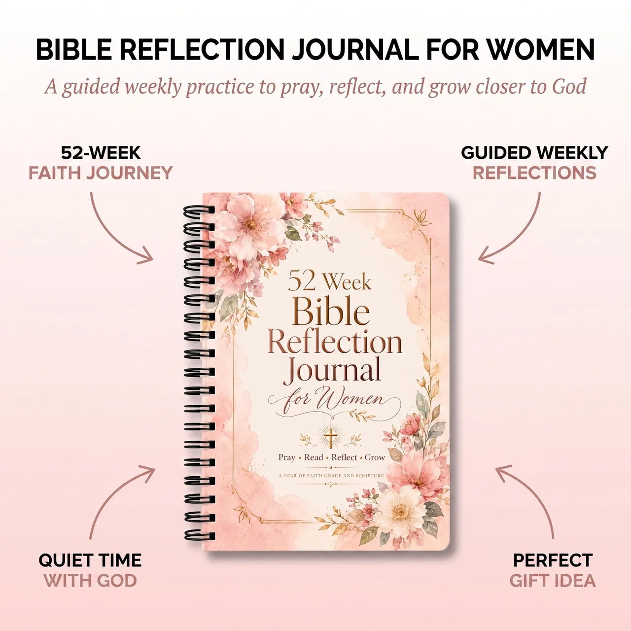 A Year With God: 52 Week Bible Reflection Journal for Women